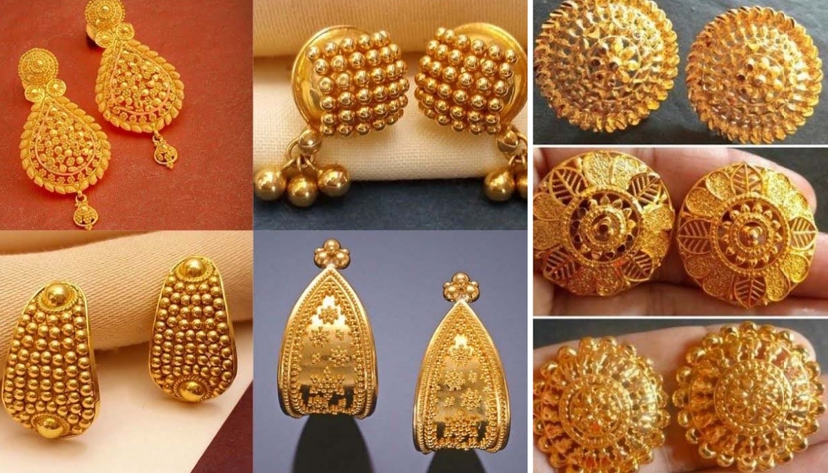 Buy New Model Hoop Earrings Gold Plated Ad Stone Daily Wear Bali Earrings  Design